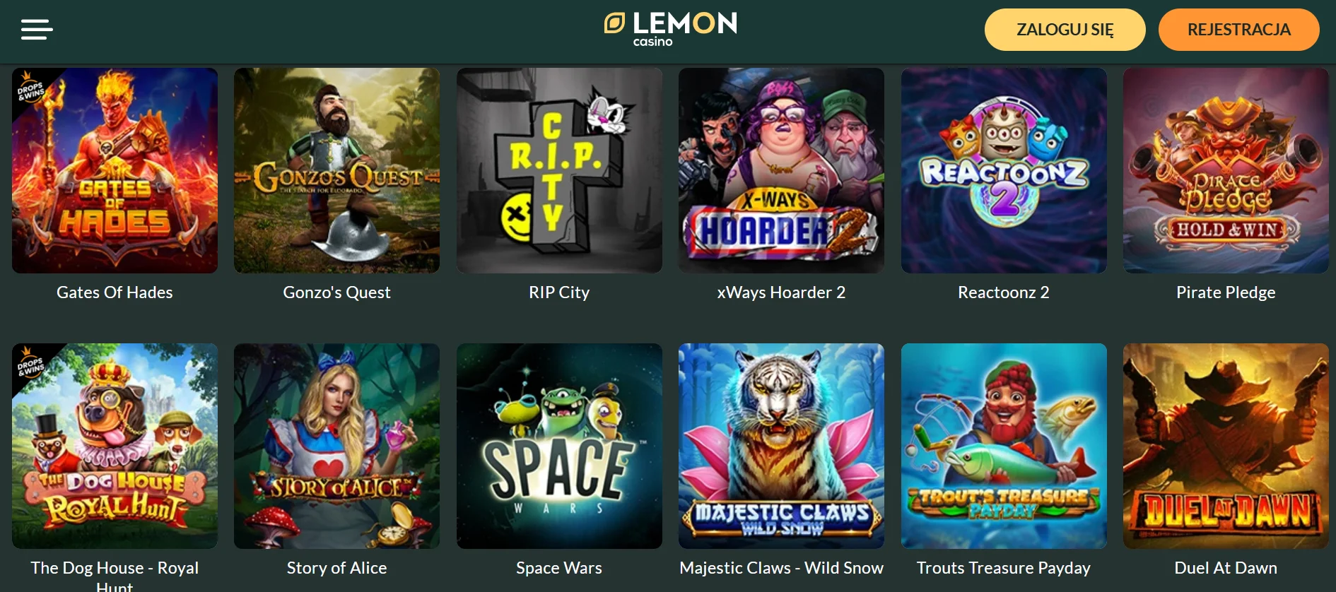 Lemon Casino – zrzut ekranu